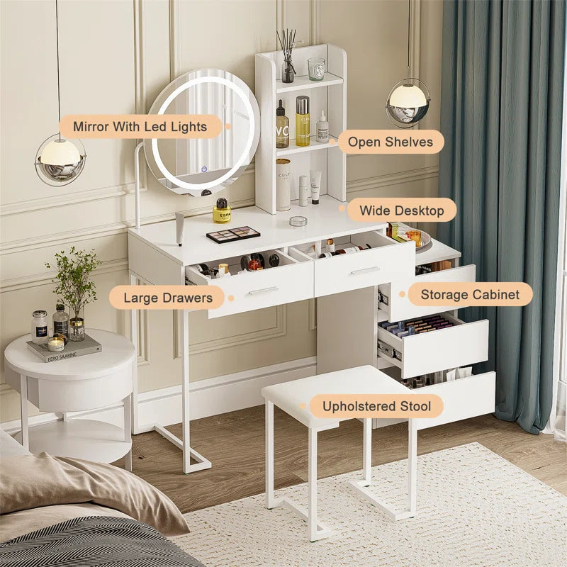 Remiyah Dressing Table with Mirror