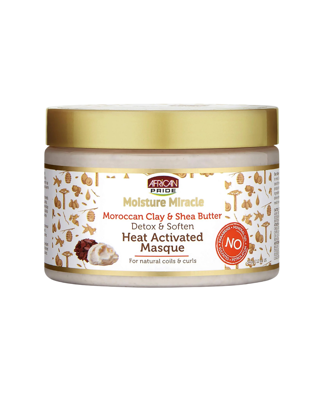 Moisture Miracle Moroccan Clay & Shea Butter Heat Activated Masque, 12 Oz