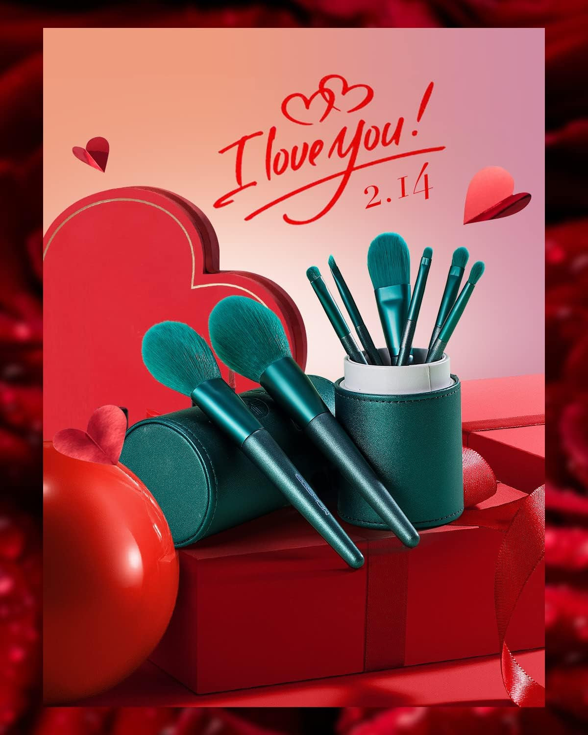Makeup Brushes Sets with Cylinder Box, 8 Pcs Professional Makeup Brush Set Synthetic Cosmetics Foundation Powder Concealers Blending Eye Face Kabuki Makeup Brushes