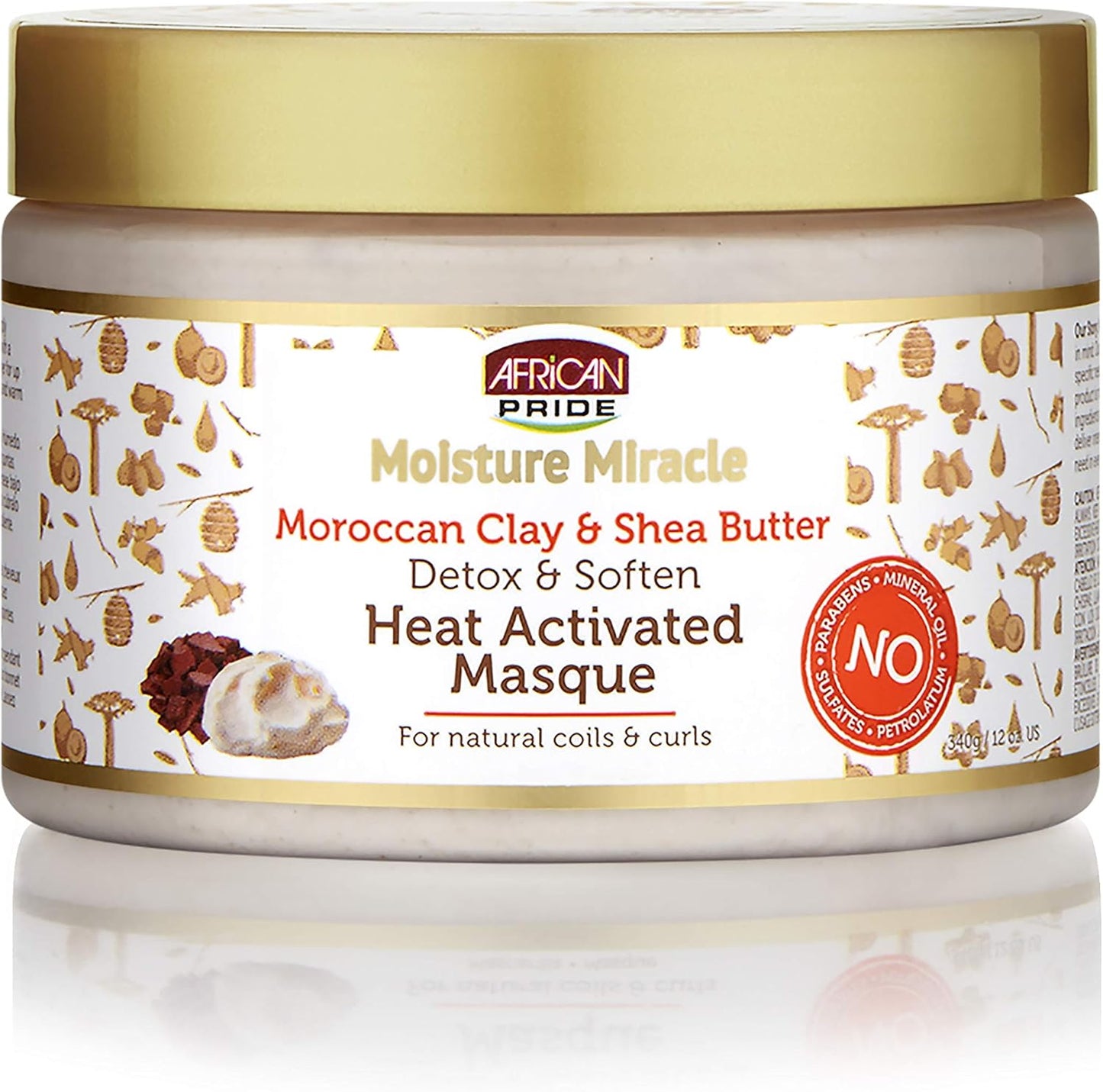 Moisture Miracle Moroccan Clay & Shea Butter Heat Activated Masque, 12 Oz