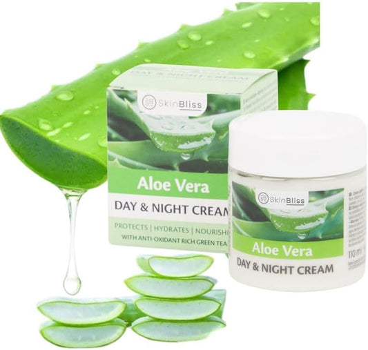 Natural Aloe Vera Face Cream: Day and Night Aloevera Cream, Effective Hydration & Cell Renewal Cream 110 Ml