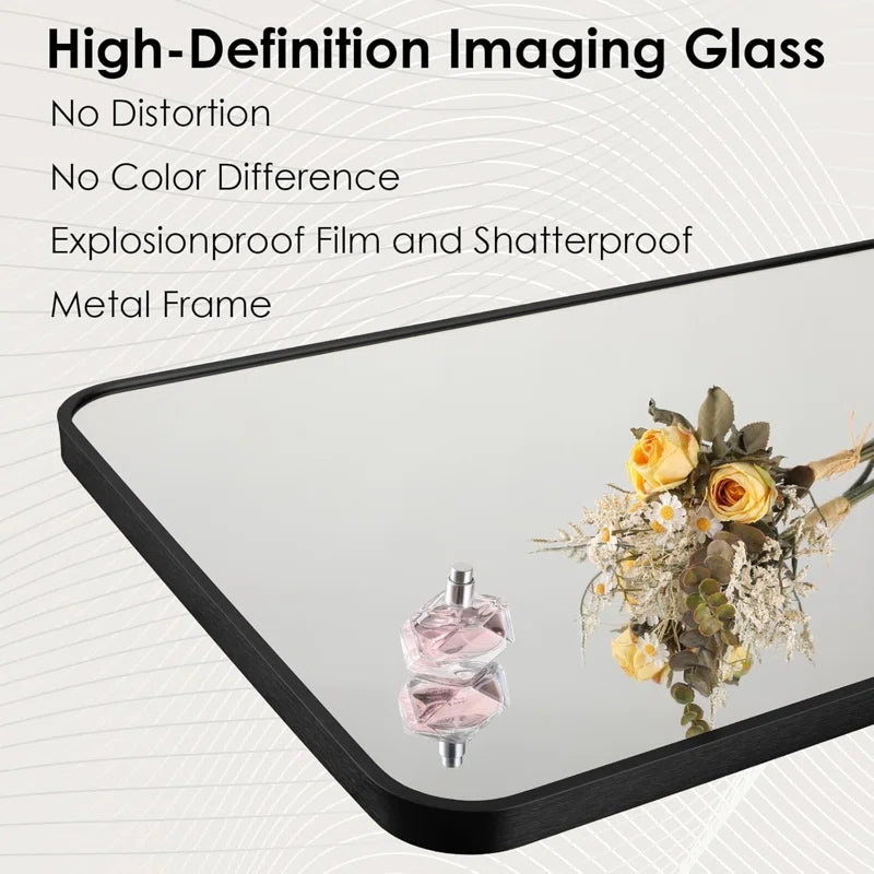 Full Body Mirror 162 X 53 Cm with Metal Frame Stand Standing Mirror Hd Large Wall Mirror with Hooks Full Length Mirror Wall Mirror for Living Room Bedroom Dressing Room Bathroom Hallway Round