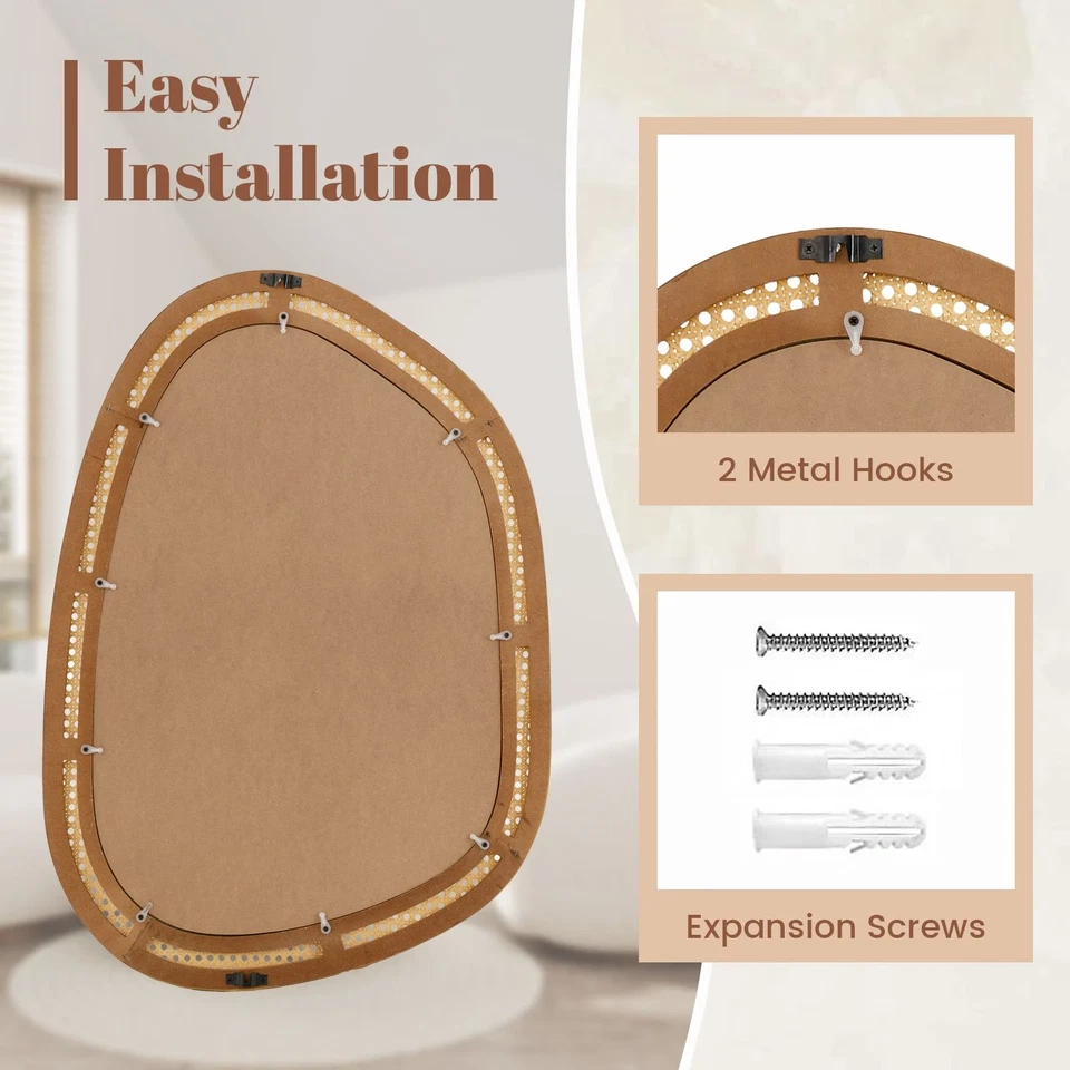 Boho Style Rattan Decorative Mirror