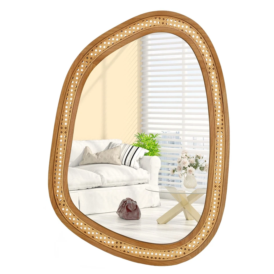 Boho Style Rattan Decorative Mirror