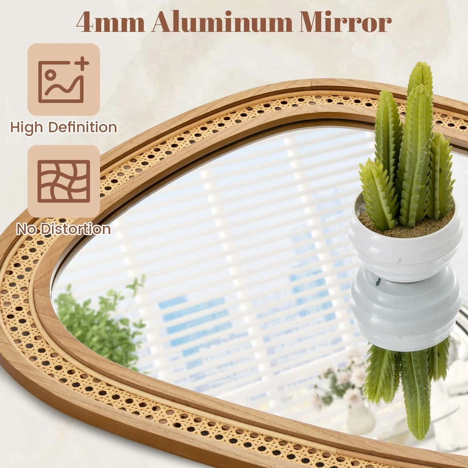 Boho Style Rattan Decorative Mirror