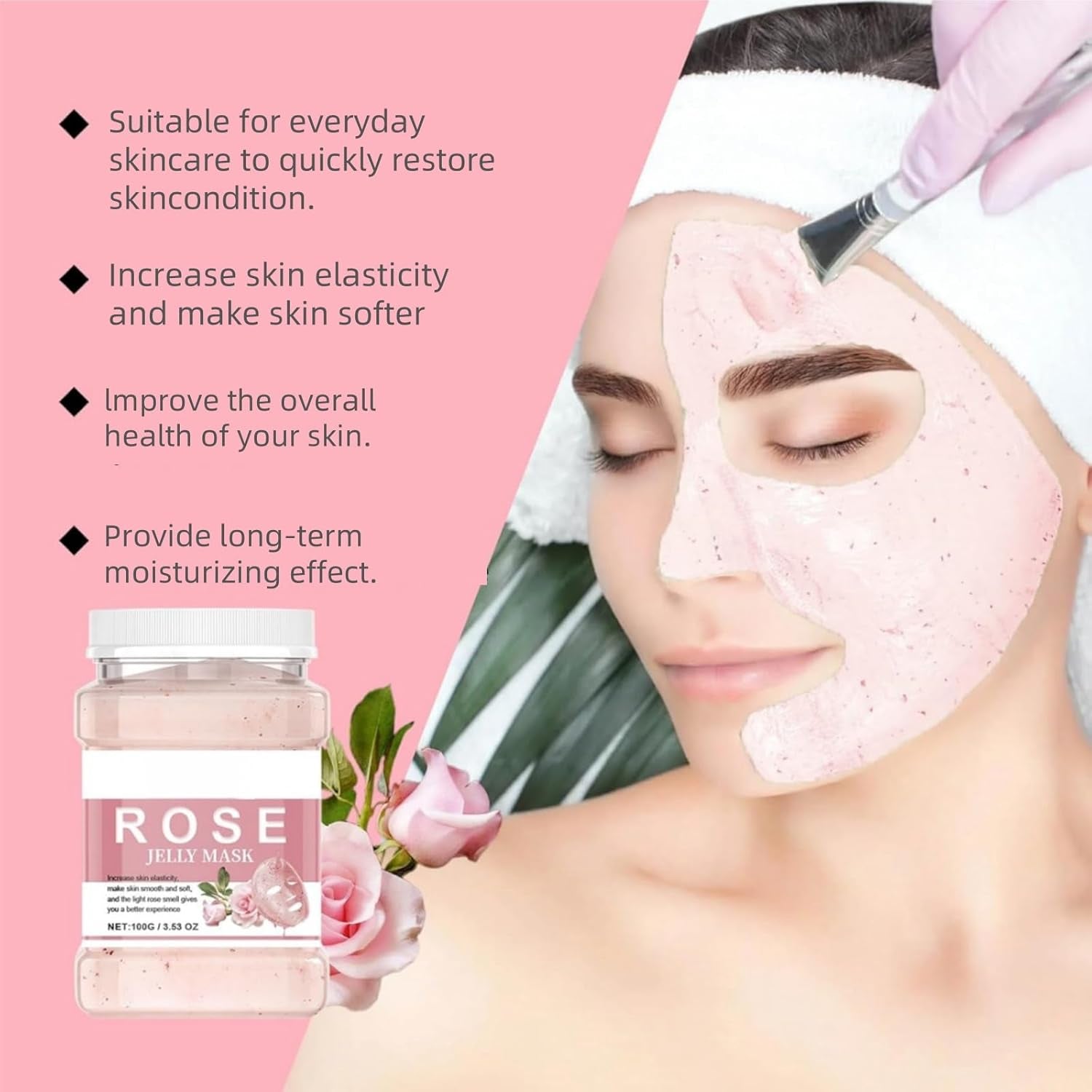 Jelly Mask,Jelly Face-Mask,Jelly Mask for Face,Natural Rose Jelly Mask,Rose Smoothing Facial Mask,Moisturizing Facial Mask,Jelly Face-Mask for Skincare,Skincare Moisturizing Gel Mask
