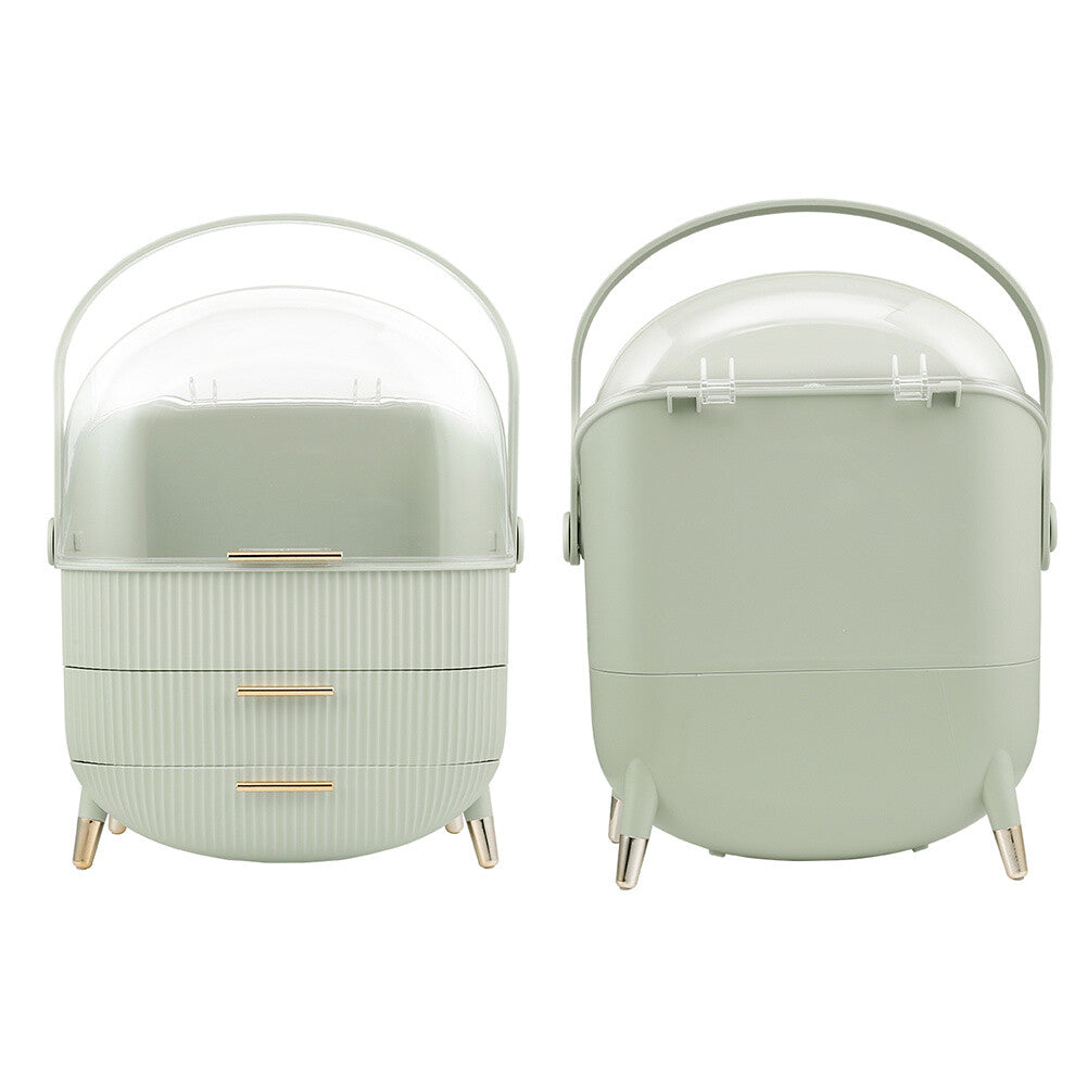 Makeup Organiser 2 Drawers Cosmetic Skincare Storage Box Dust-Proof Waterproof