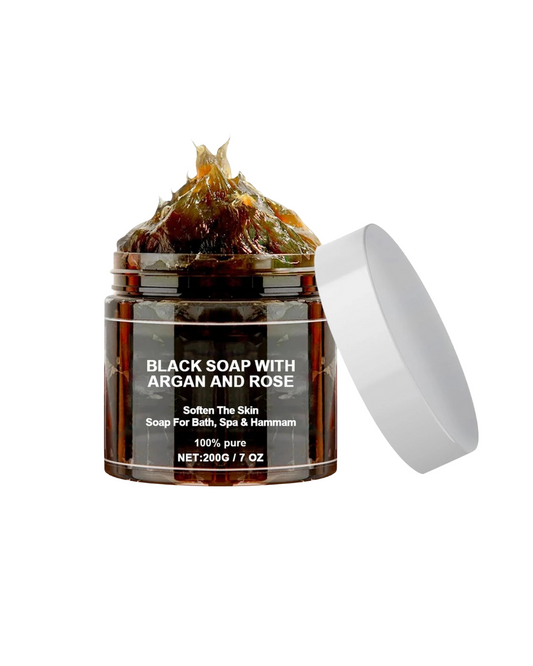 Morocco Body Scrub,African Black Soap Bar,Black Soap with Argan and Rose,African Black Soap,200G