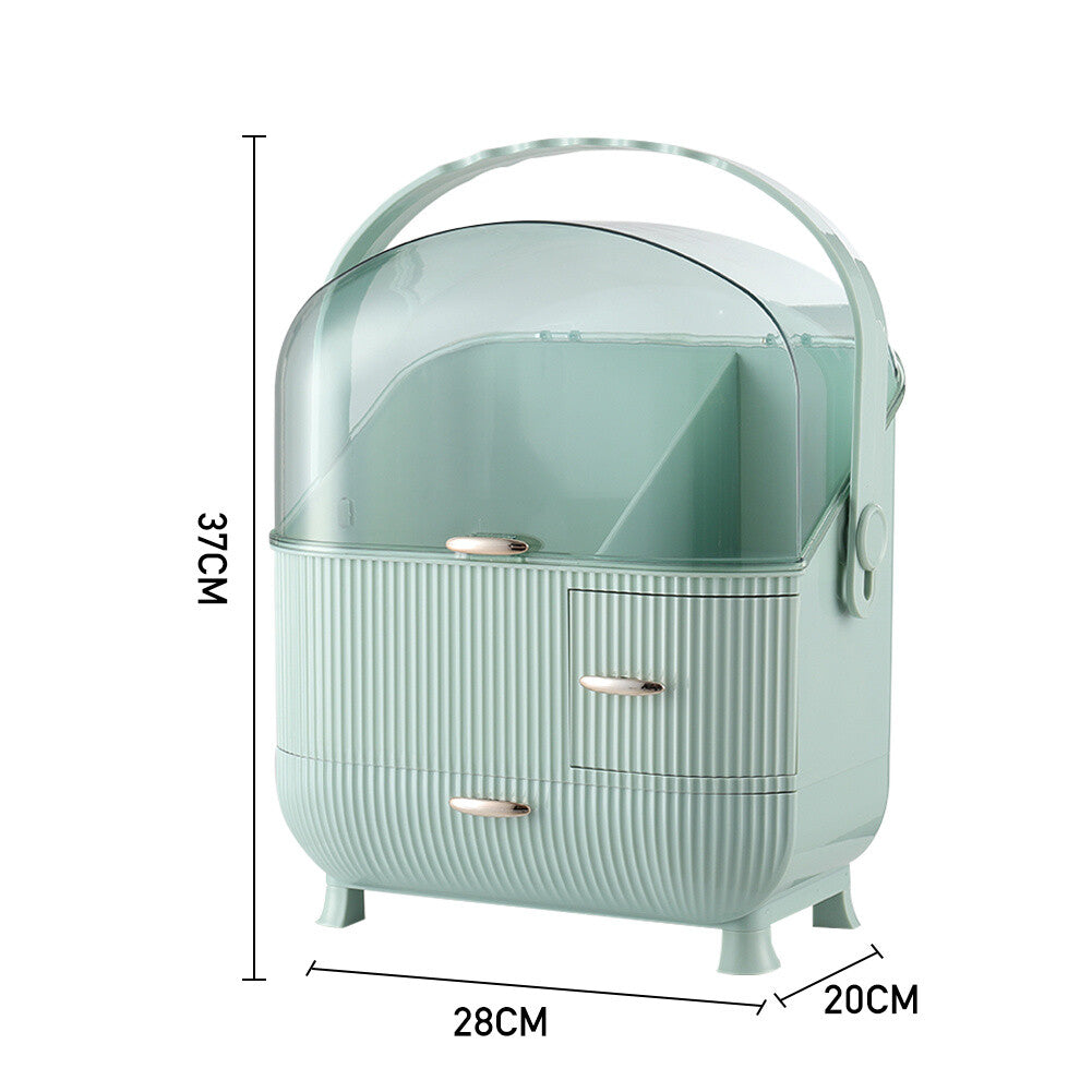 Makeup Organiser 2 Drawers Cosmetic Skincare Storage Box Dust-Proof Waterproof