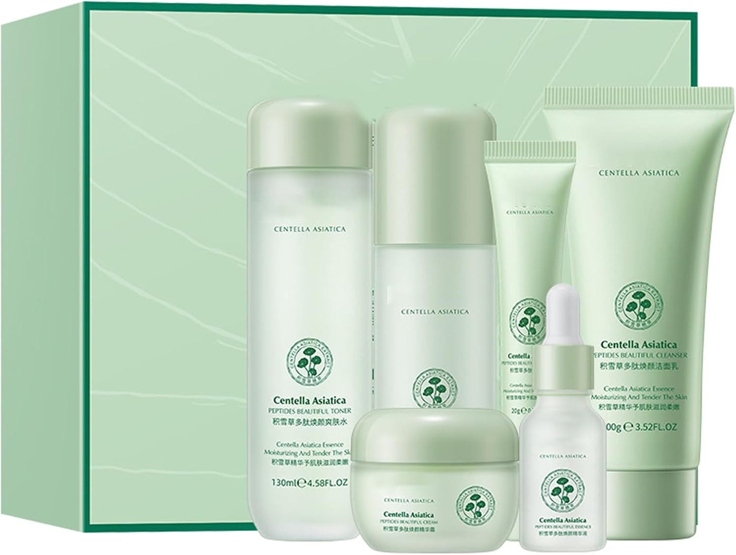 Centella Asiatica Skin Care Kit,6Pcs Skincare for Teenagers Girls,Face Toner & Face Serum & Cleanser & Eye Cream & Skin Lotion & Face Cream,Deep Nourishing & High Firming, Pamper Sets for Women Gifts