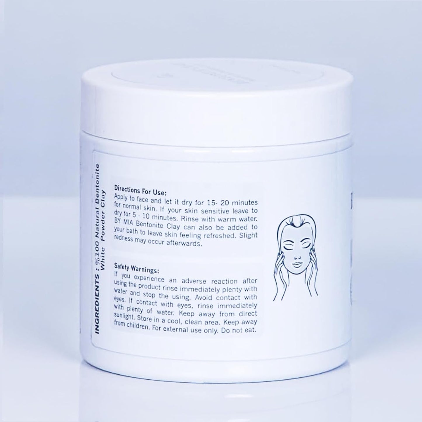 Face & Body Bentonite Clay | White Powder Clay 500Gr |%100 Natural | Free Fragrance | Deep Skin Pore Cleansing