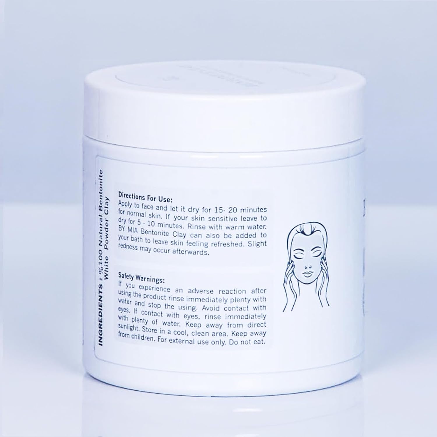 Face & Body Bentonite Clay | White Powder Clay 500Gr |%100 Natural | Free Fragrance | Deep Skin Pore Cleansing