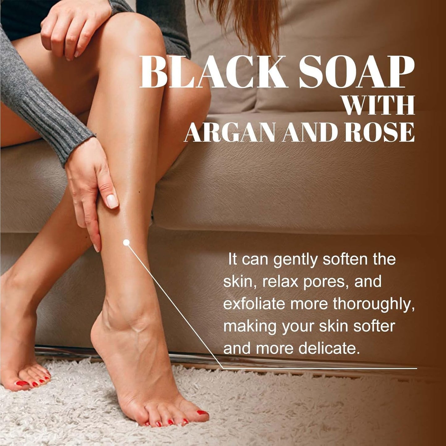 Morocco Body Scrub,African Black Soap Bar,Black Soap with Argan and Rose,African Black Soap,200G