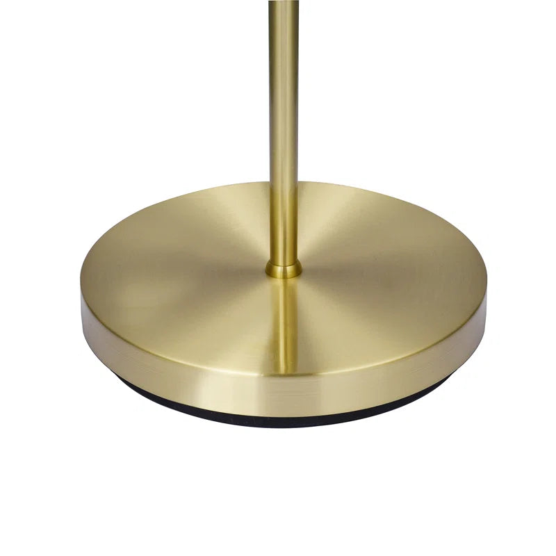 Alingtons Designer Chic Floor Lamp with Brushed Base and Glass Shade
