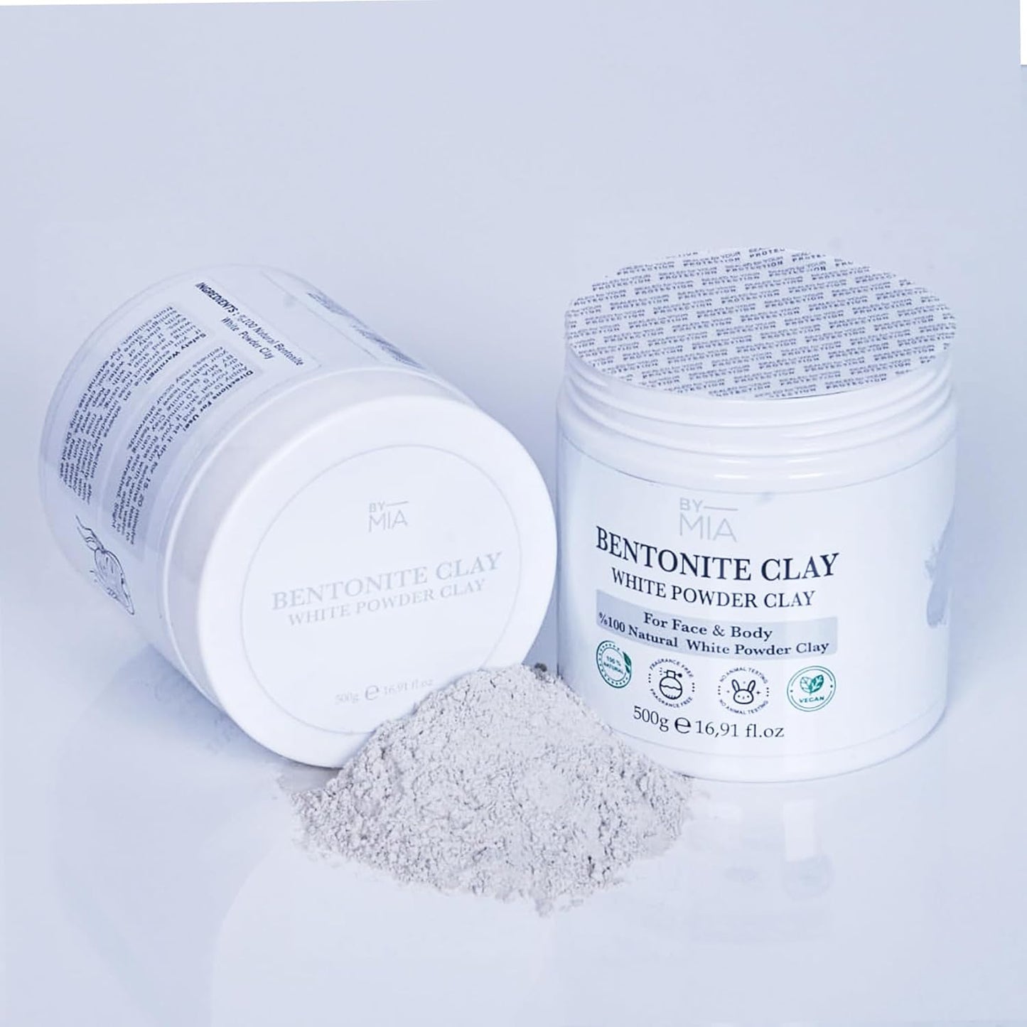 Face & Body Bentonite Clay | White Powder Clay 500Gr |%100 Natural | Free Fragrance | Deep Skin Pore Cleansing