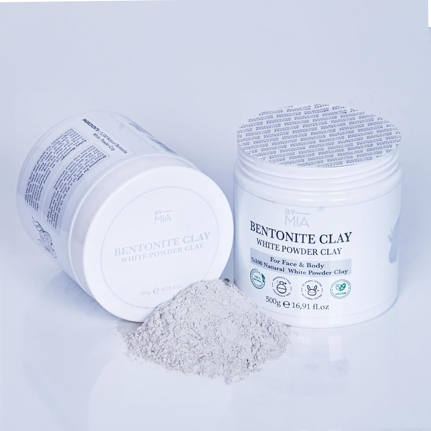 Face & Body Bentonite Clay | White Powder Clay 500Gr |%100 Natural | Free Fragrance | Deep Skin Pore Cleansing