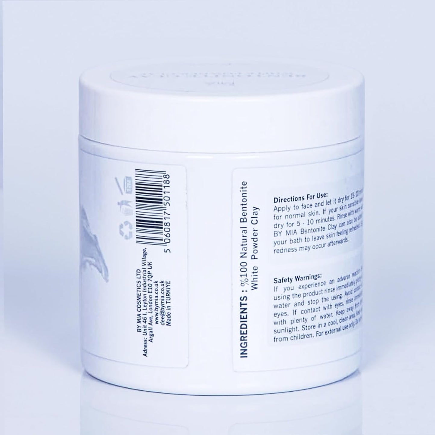 Face & Body Bentonite Clay | White Powder Clay 500Gr |%100 Natural | Free Fragrance | Deep Skin Pore Cleansing