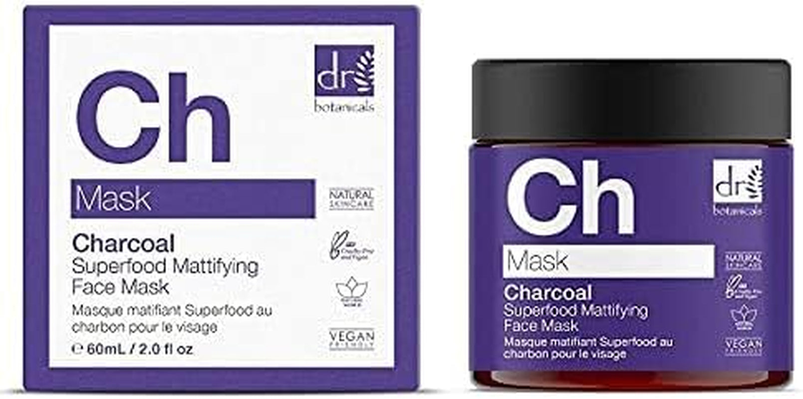 Charcoal Superfood Mattifying Face Mask 100% Vegan Skincare (50Ml)