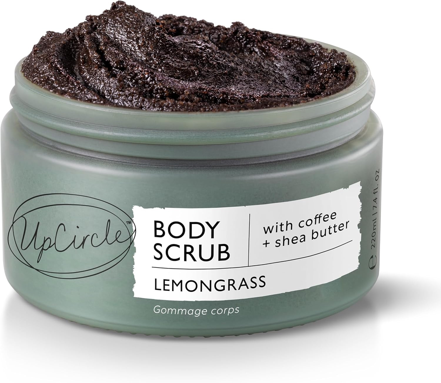 Exfoliating Coffee Body Scrub with Lemongrass 220Ml - Sea Salt, Shea Butter + Coconut Oil - Exfoliates Your Skin + Improves Circulation - Natural, Vegan Exfoliator for Soft, Smooth Skin