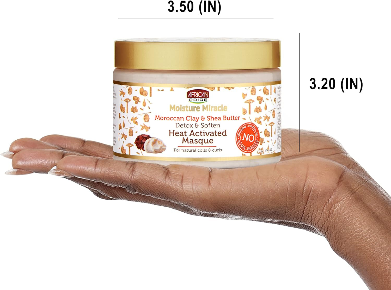 Moisture Miracle Moroccan Clay & Shea Butter Heat Activated Masque, 12 Oz