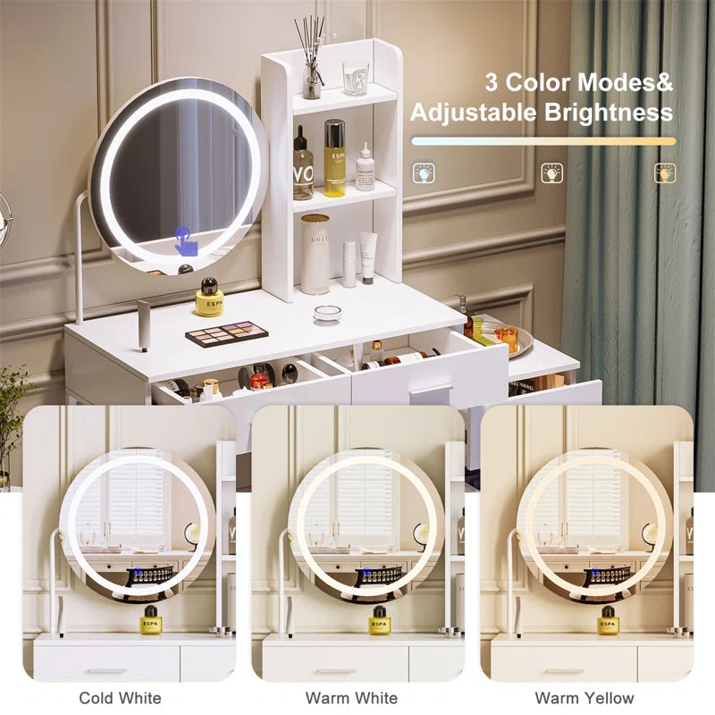 Remiyah Dressing Table with Mirror