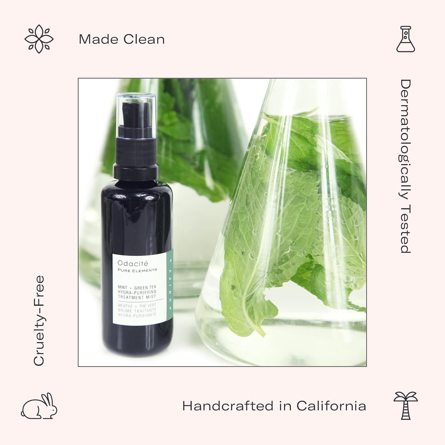 Pure Elements by  Skincare Mint + Green Tea Hydra-Purifying Treatment Mist 50Ml