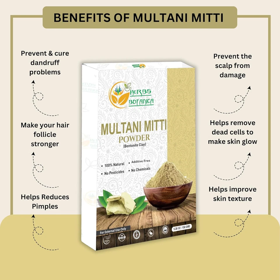Earth Clay Bentonite 100% Organic Face Mask