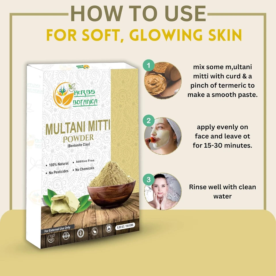 Earth Clay Bentonite 100% Organic Face Mask