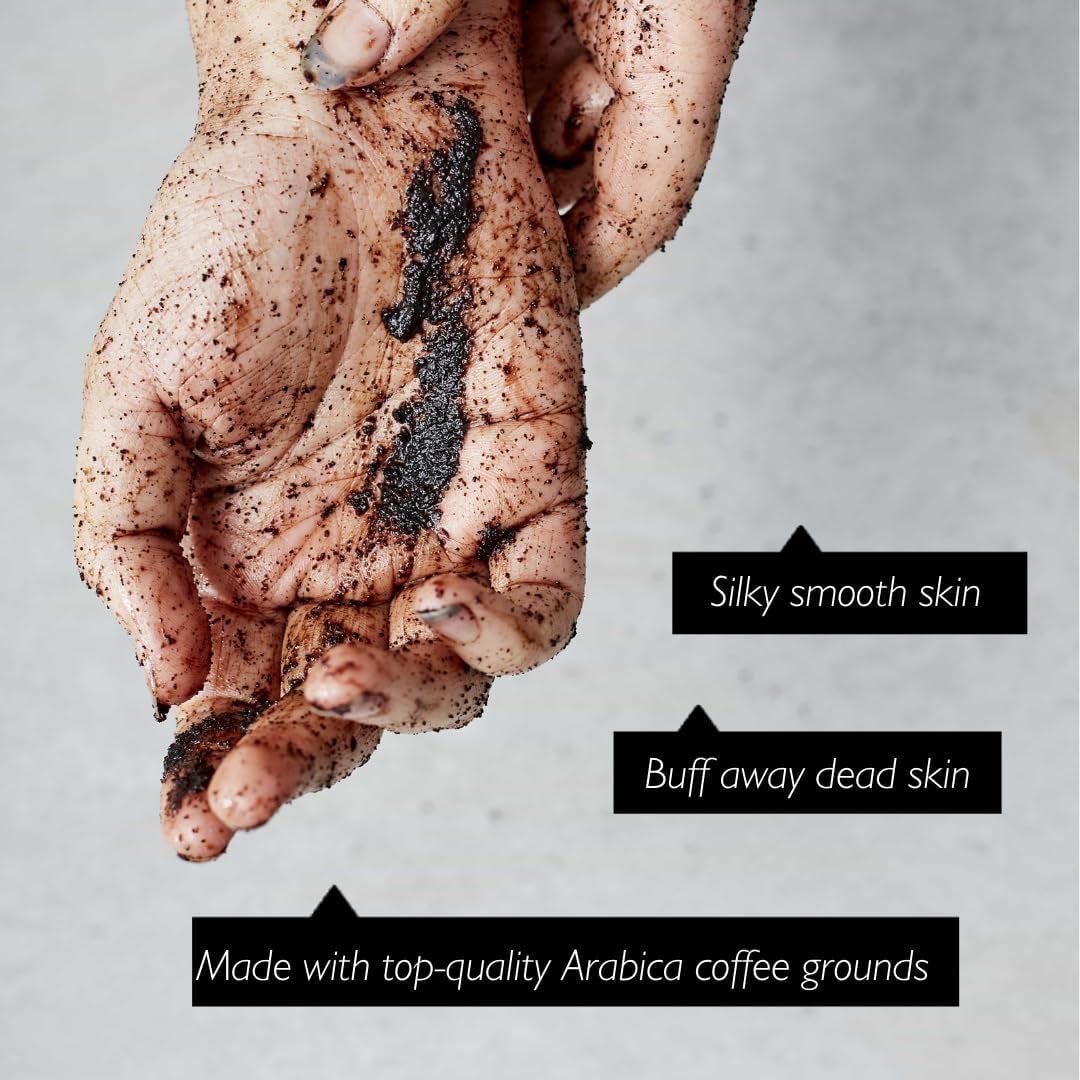 Exfoliating Coffee Body Scrub with Lemongrass 220Ml - Sea Salt, Shea Butter + Coconut Oil - Exfoliates Your Skin + Improves Circulation - Natural, Vegan Exfoliator for Soft, Smooth Skin