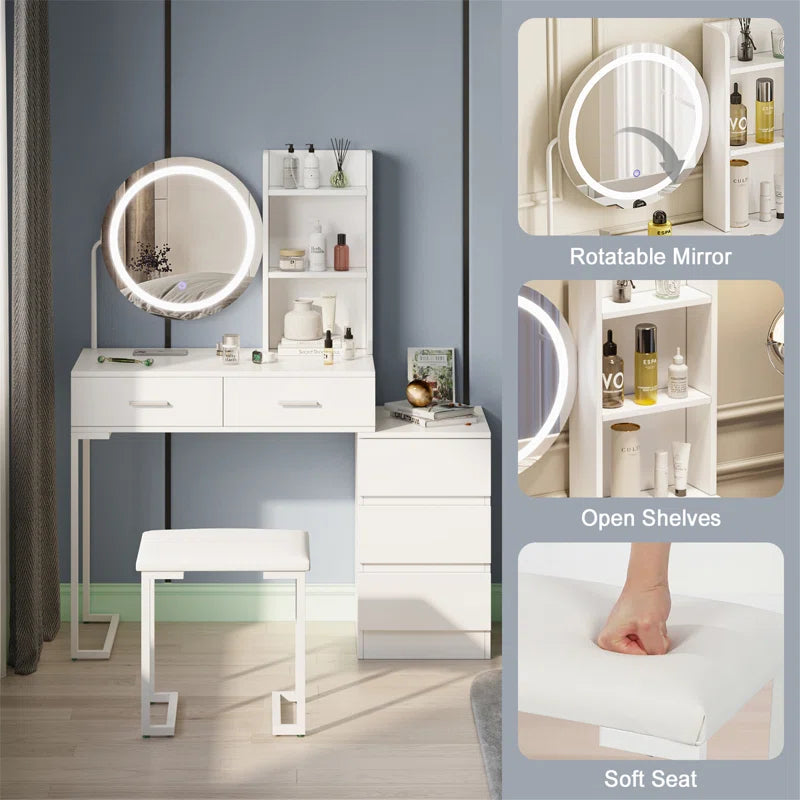 Remiyah Dressing Table with Mirror